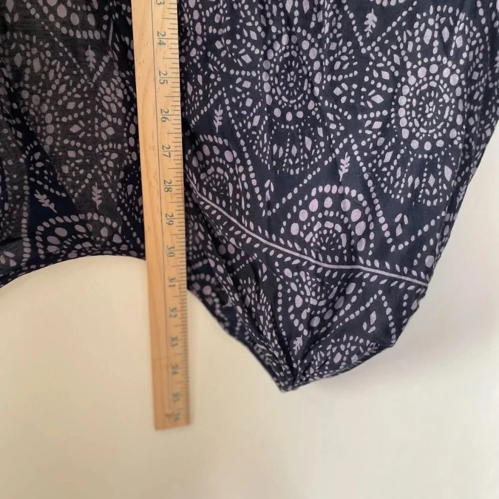 World Market Womens Blue Indian Block Print Oversized Kimono Cover Up One Size